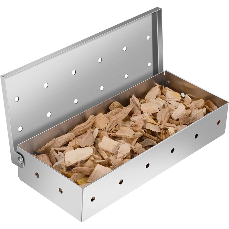 Smoker Box Wood Chip - Caixa para fumante de churrasco, aço